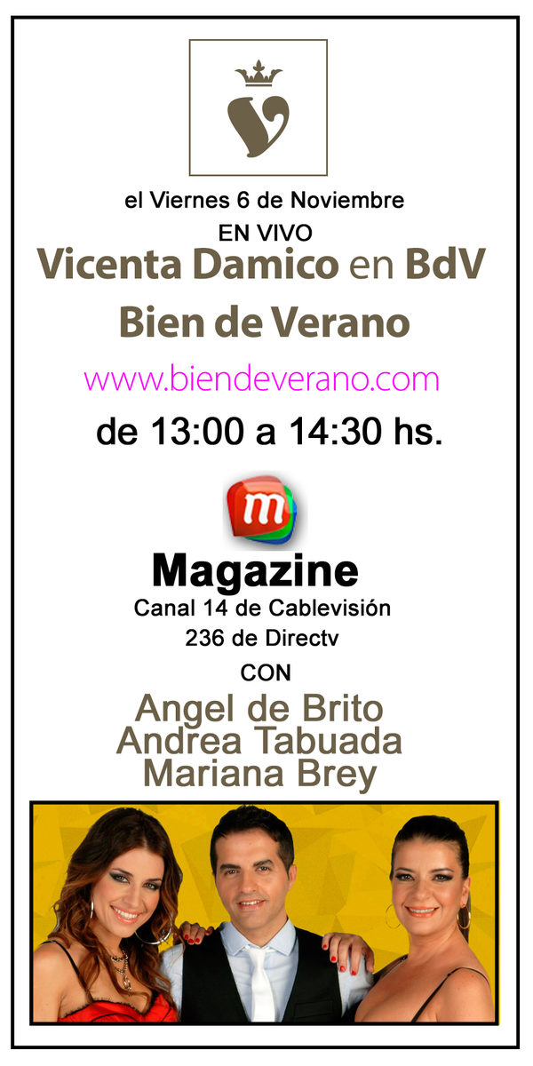 En vivo, mañana 6/11 de 13/1430 hs en BdV biendeverano.com junto a <a href="/angeldebritook/">A N G E L</a> No se lo pierdán!!!
