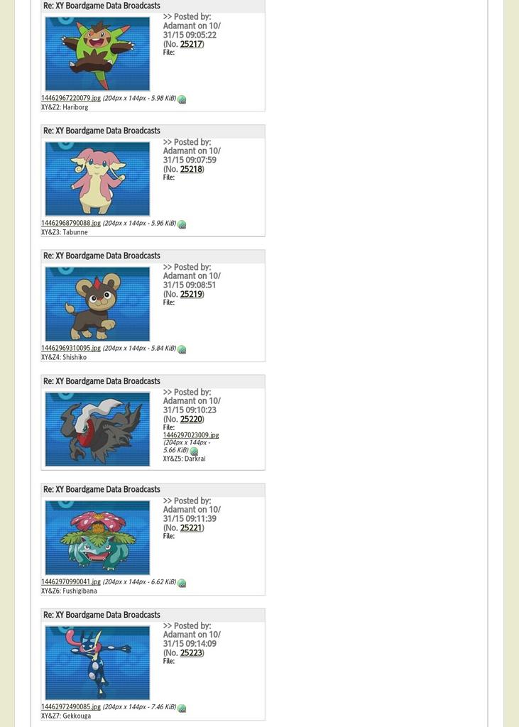 Mr エイト 11 05 ハリボーグ 熱血 11 12 タブンネ メガvsギガ 11 19 シシコ 炎の旅立ち 11 26 ダークライ プニちゃんの夢 12 03 フシギバナ 12 10 ゲッコウガ 12月10日に進化する T Co Ma4wqi4fg5 Twitter