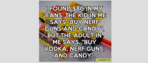 HighStickVodka's tweet photo. Trying so hard to adult right now and sometimes it just gets the best of us. #NerfGuns #Vodka #HSvodka https://t.co/hUFpnj3FiB