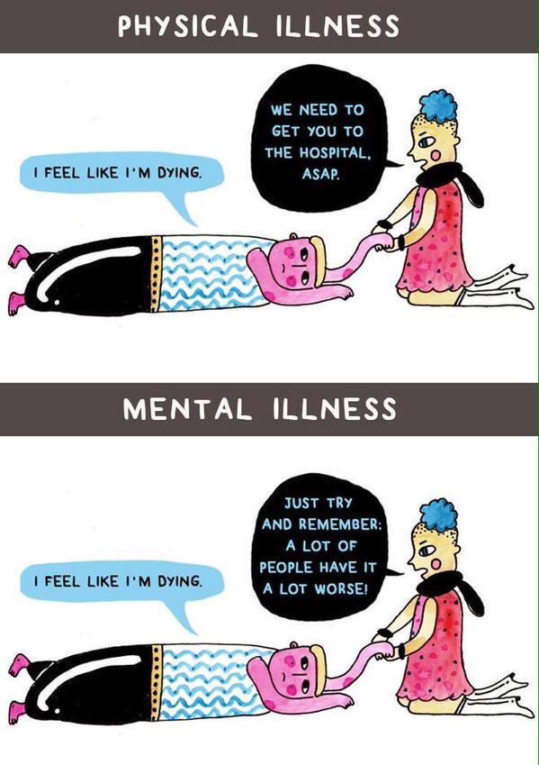 Spreading_L0ve's tweet image. physical illness vs. mental illness