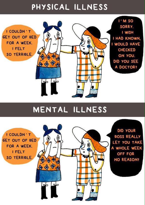 Spreading_L0ve's tweet image. physical illness vs. mental illness