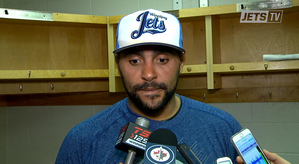 NHLJets's tweet photo. Byfuglien gives his thoughts on his goal, Hutchinson, and the loss to Ottawa. >> https://t.co/M1H3vQWtMm https://t.co/xOLFBPozph