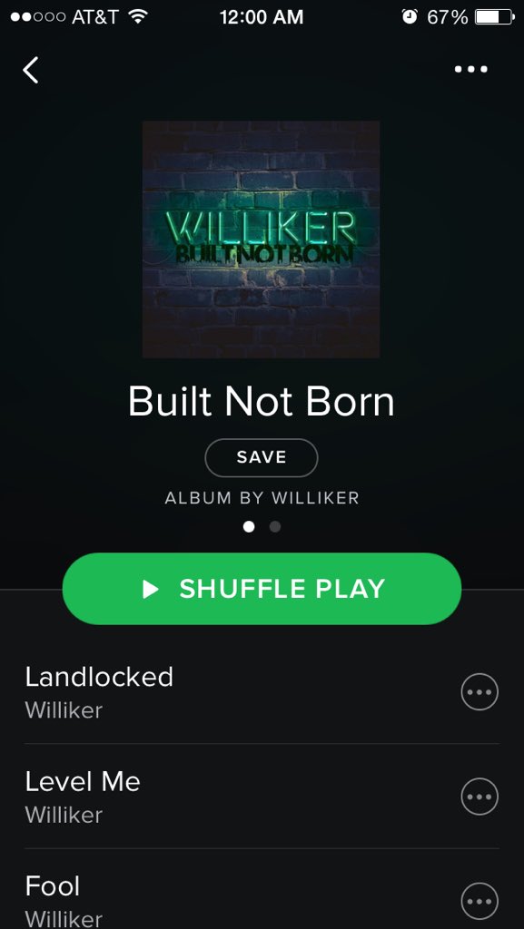 mac_walsh83's tweet photo. Spotify is UP. #builtnotborn @williker_music https://t.co/mgJYLNvXZp