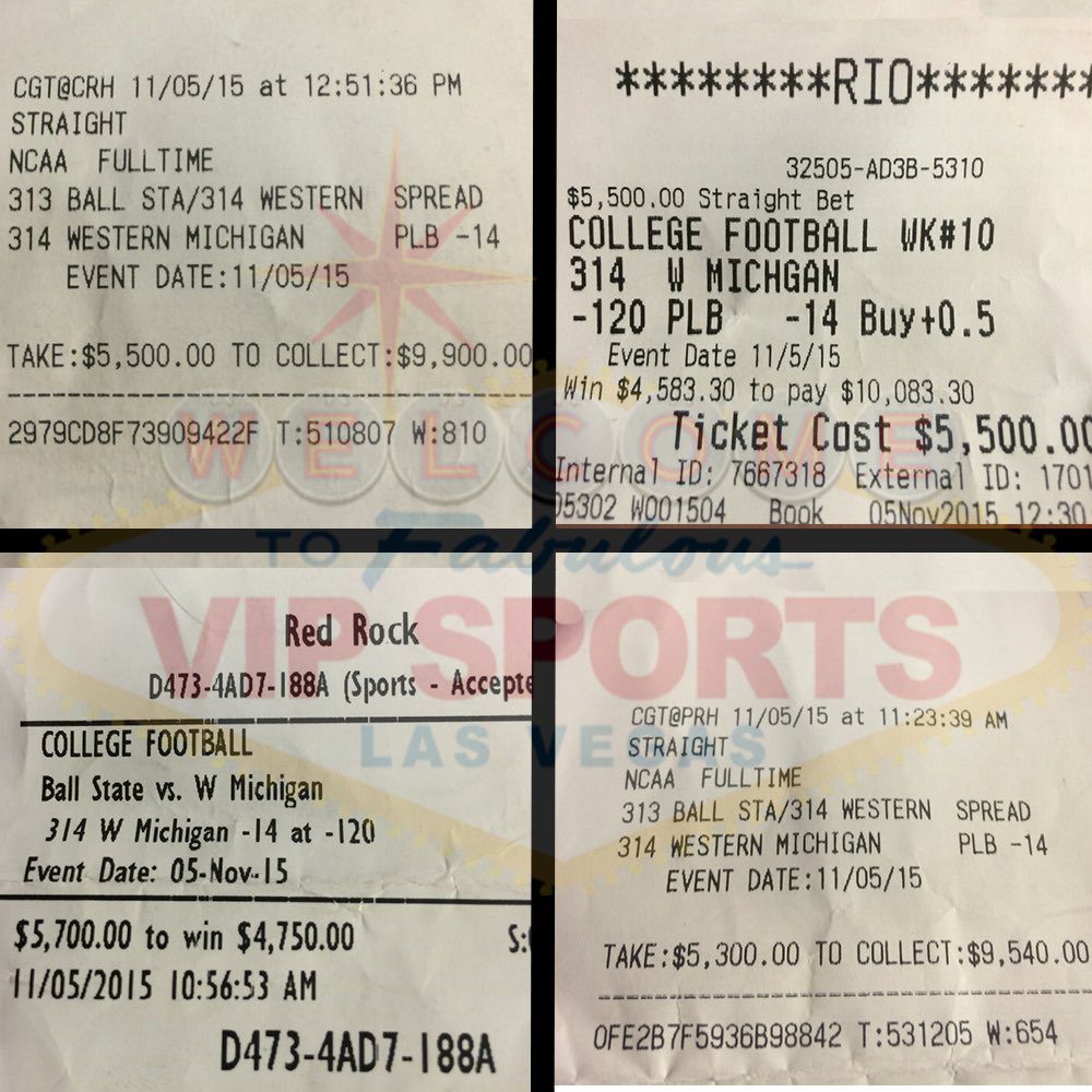 VIPSportsLV's tweet photo. Another #ABSOLUTEBLOWOUTWINNER with @WMU_Football tonight! cc @Palms @RioVegas @Cosmopolitan_LV &amp; @redrockcasino 💵🏈 https://t.co/DdNI7Nk8yh