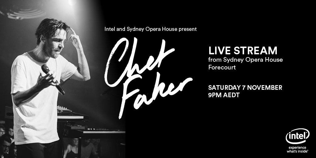 IntelANZ's tweet photo. We’re stoked to bring you @Chet_Faker streaming live from @SydOperaHouse https://t.co/EZsy5y55Un #IntelInsideSOH https://t.co/KDC3rZTGoO