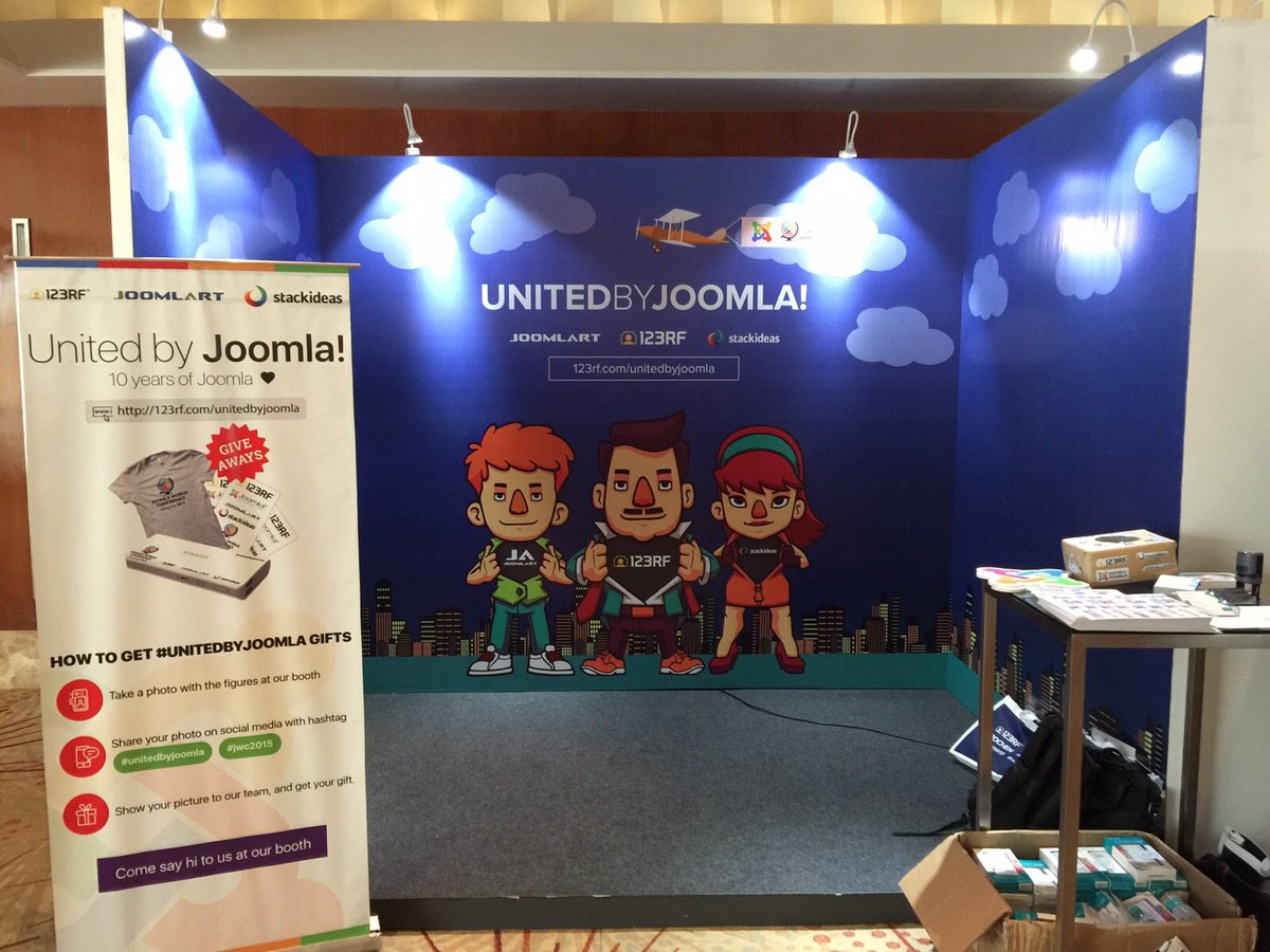 stackideas's tweet image. We are at JWC in Bangalore now. Drop by our booth to claim some free goodies! #stackideas #123rf #JoomlArt #jwc15
