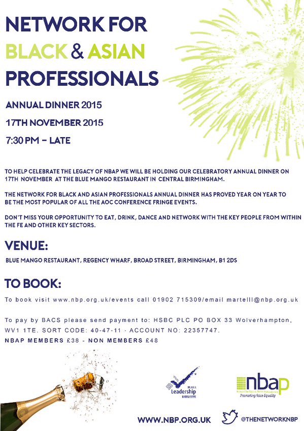 TheNetworkNBP's tweet photo. Tickets going fast for the NBAP annual dinner as part of the #aocc15 book now by calling Martell on 01902 715309 https://t.co/nfX8R2DvTu