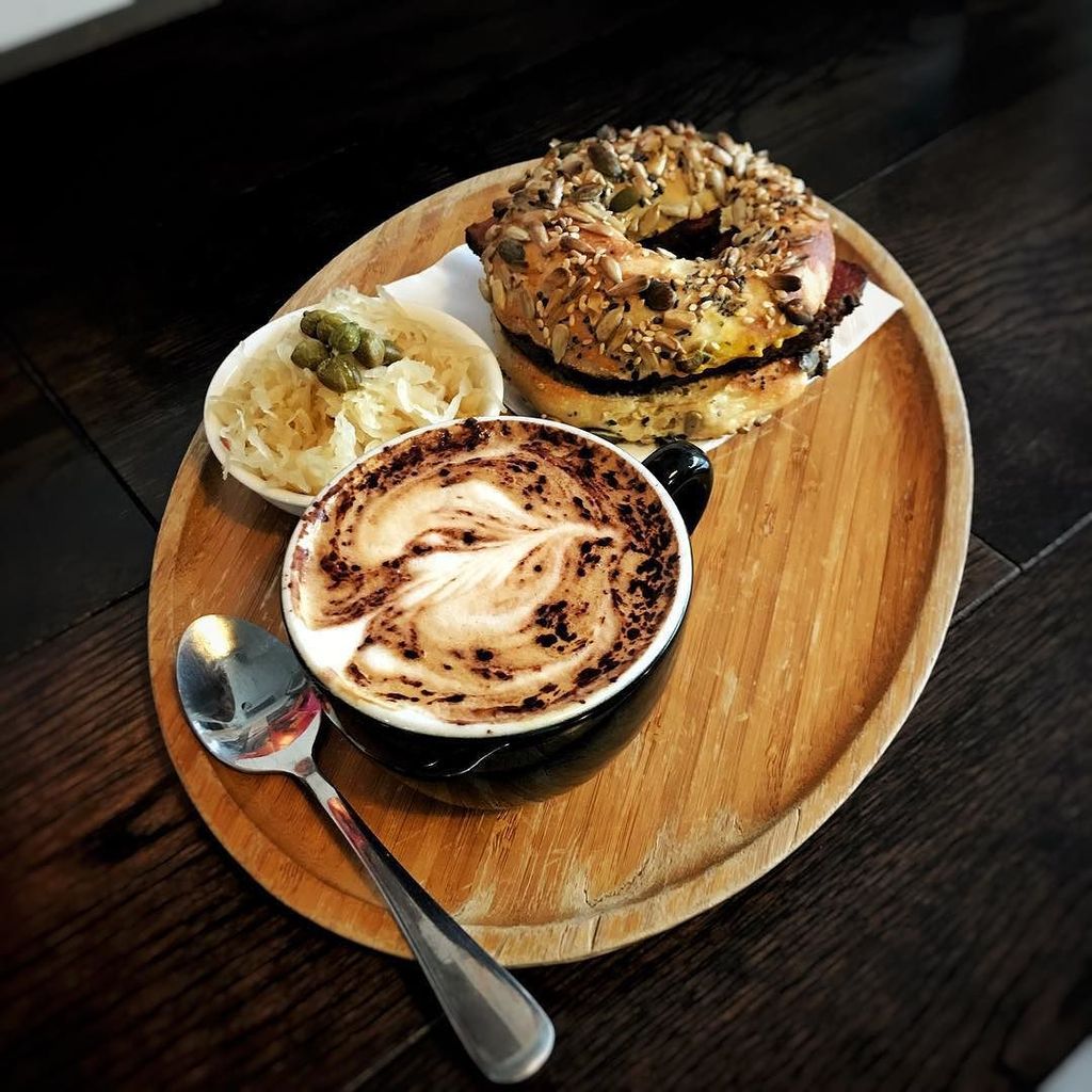 CoffeeBrue's tweet photo. New #Coffee Instagram by @bowerybakery Our delicious homemade salt beef, served in a multi-seed bagel with sauerkra… https://t.co/SFhqGtnHL0