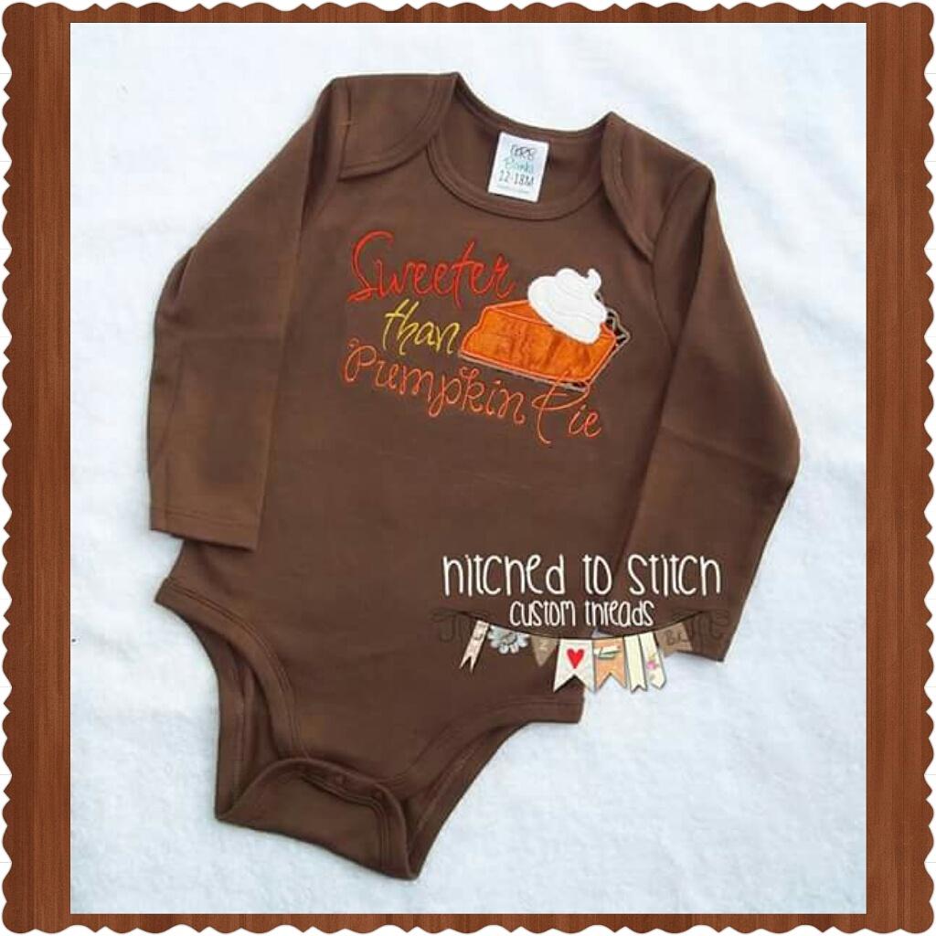 hitchedtostitch's tweet photo. Perfect way to celebrate Thanksgiving! #arbblanks #socuteappliques #pumpkinpie #holidaysarecoming #KidsFashion https://t.co/EYIsvYG836