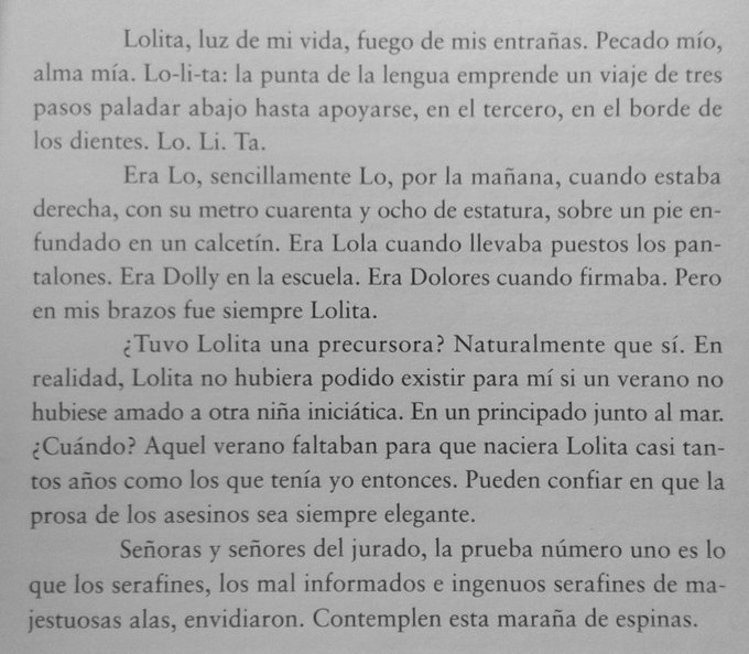 Lo-li-ta  Volvamos a leer... https://t.co/bDPVAJylaP<a href="/tag/bloodyvenus"class="tags"><span>#bloodyvenus</span></a><a href="/tag/fleadonia"class="tags"><span>#fleadonia</span></a>