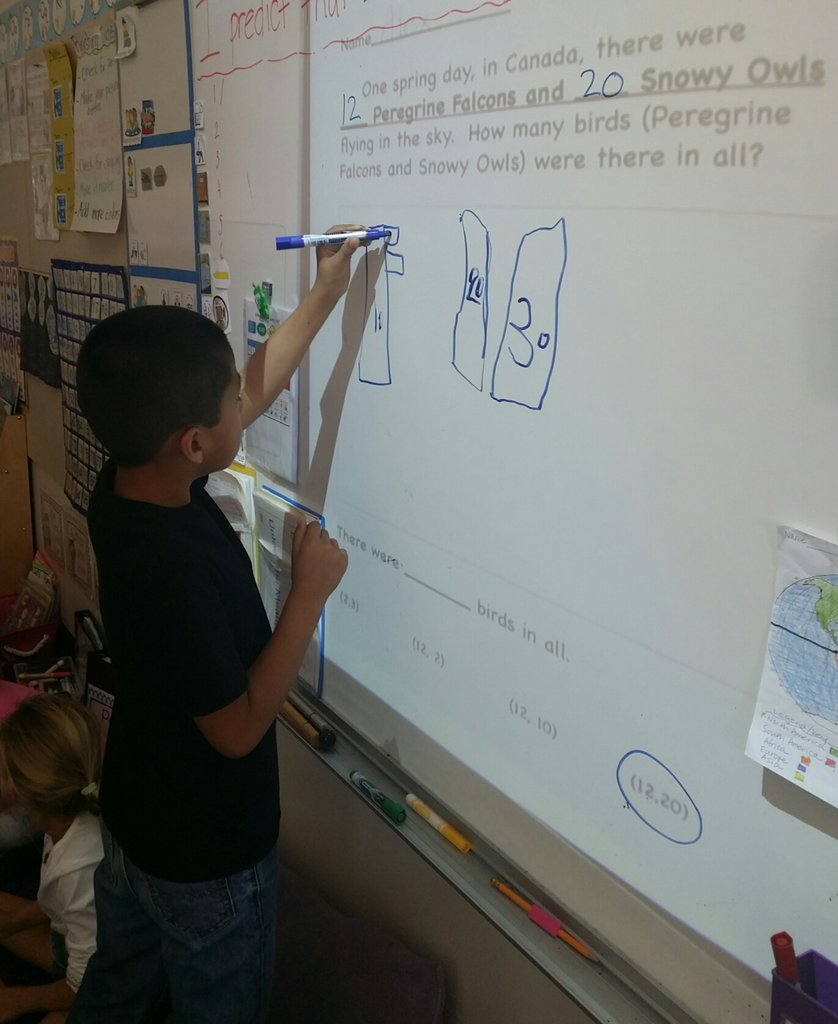 spark_hte's tweet photo. First graders solve story problems using math tools. #flightproject #CGImath #htenc @HTeNorthCounty https://t.co/LrYET13pi3