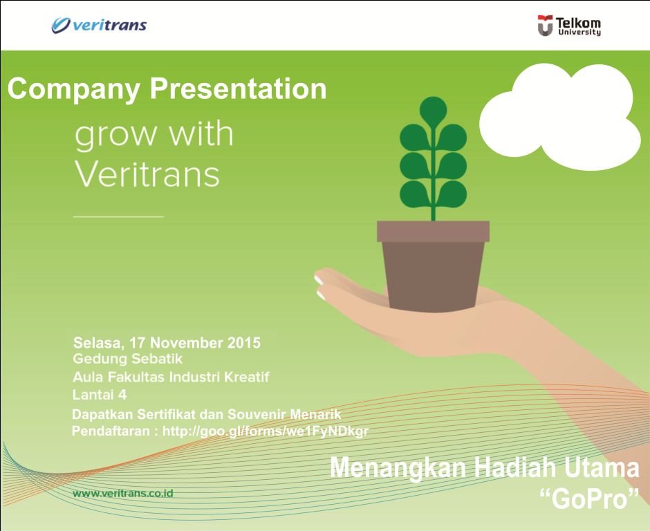 Ikuti VACANCY TRAINING dari VERITRANS 17nov15! Dapat ilmu,doorprize GoPro juga,FREE!daftar-> goo.gl/forms/we1FYNDk…