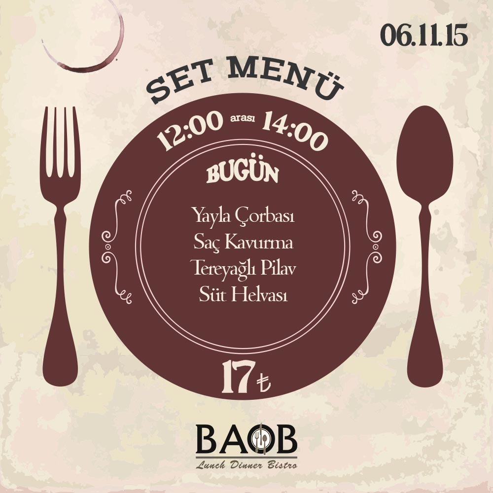 baob_bursa's tweet photo. BAOB Set Menüde Bugün. #afiyetolsun #öğleyemeği #baoblunchdinnerbistro https://t.co/GUZmx1H6H9