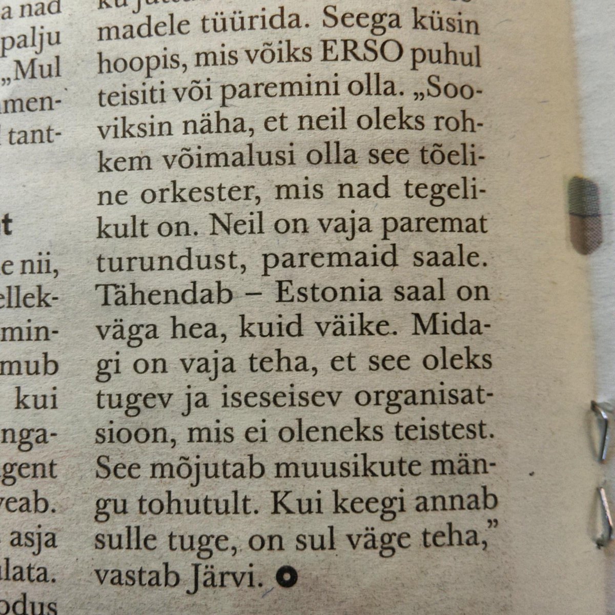 'Kui keegi annab sulle tuge, on sul väge teha.' #quoteoftheday #marketing #missing #ERSO #KristjanJärvi #päevaleht