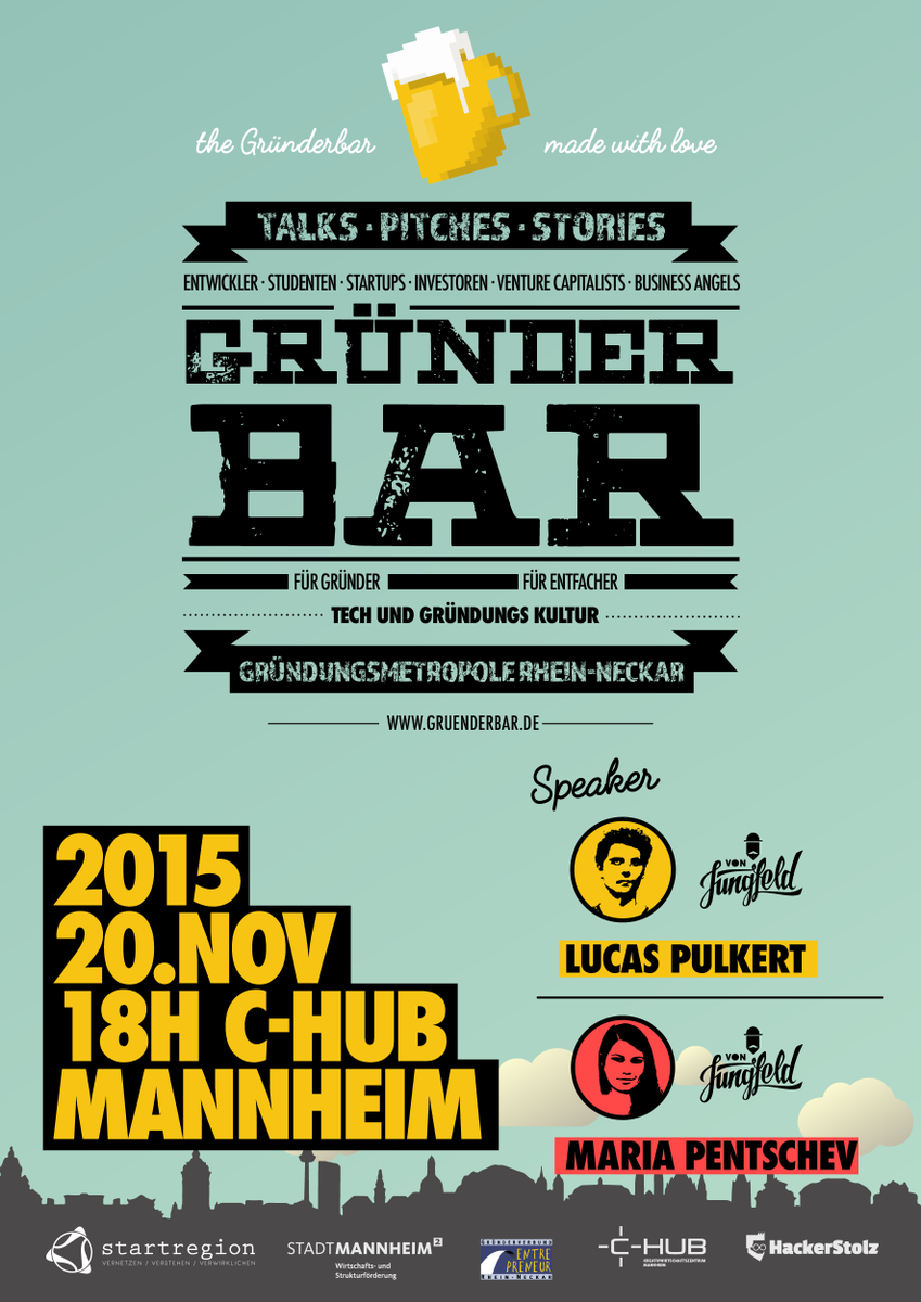 Gruenderbar's tweet photo. Die Gründerbar 20.11. C-HUB https://t.co/OAT17INT72
@ADTELLIGENCE @thincEV @sapnews @hdwm_mannheim @DrHartmutFeucht https://t.co/a4DOWgJirz