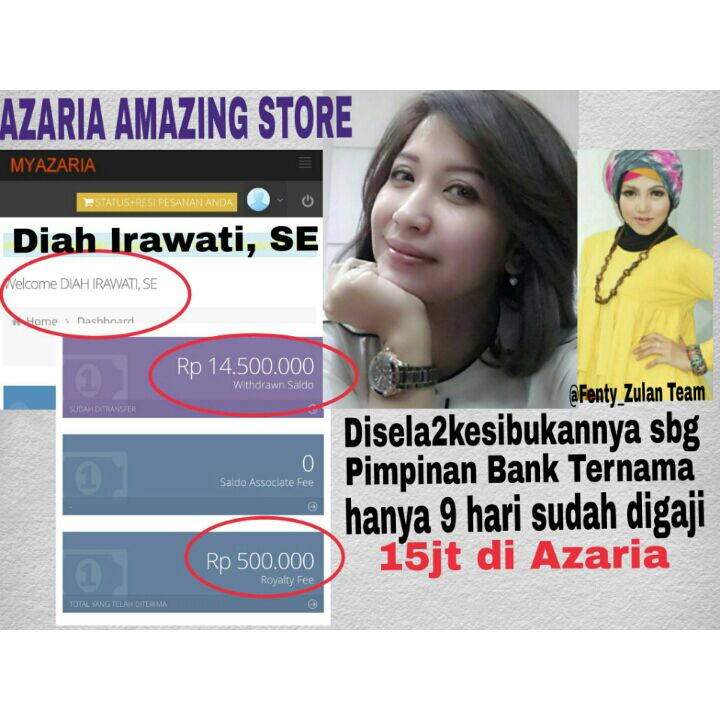 Ayoooo..... Siapa lgi yg mau sprti ini. Buruan joint d azaria. Chat me 54EF987A