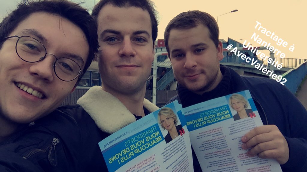 SachaGaillard's tweet photo. Tractage pour @vpecresse avec les @JeunesRep92 à #NanterreUniversité ! Mobilisé pour gagner ! #92enforce ! https://t.co/xJz06QvDN5