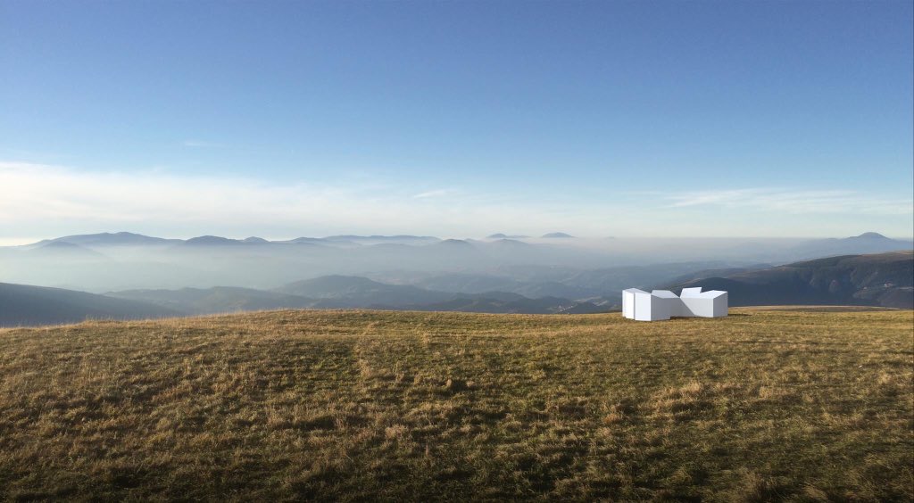 A cluster of three, total-white V-series modules, anticipated with the #M1pavilion at #SaieSmartHouse2015.