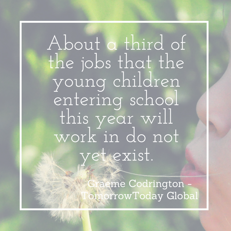 FuturistGraeme's tweet photo. About a third of the jobs that the young children entering school this year will work in do not yet exist https://t.co/MornmrHFUY