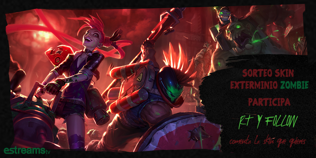hud_gg's tweet photo. ¡#Sorteo #ExterminioZombie! 

Si la quieres: RT + FOLLOW + que skin quieres, Jinx, Nunu o Pantheon en este tweet https://t.co/oe9EvtdkKI