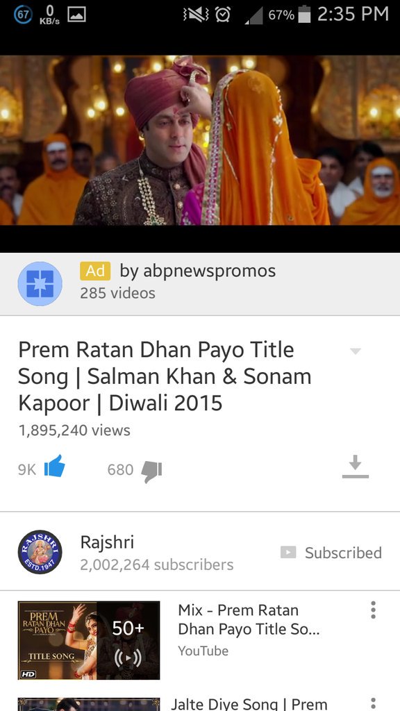 GuptaAyush257's tweet photo. 6.12M on T-Series&amp;
1.89M on Rajshri
PRDPTitleTrack Crossed 8M
#PRDPStormIn6Days
#CallPremHomewithGDM
@SalmansSoldier https://t.co/8NiGBsTxmd