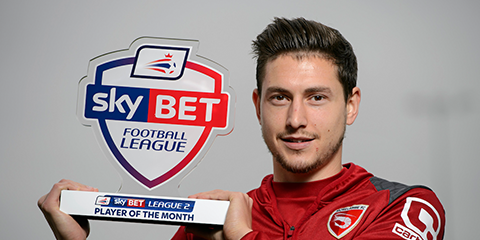 SkyBet's tweet photo. What a month it's been for @ShrimpsOfficial's Shaun Miller. Six goals in give games AND @SkyBetLeague2 POTM https://t.co/szplGkIBmo