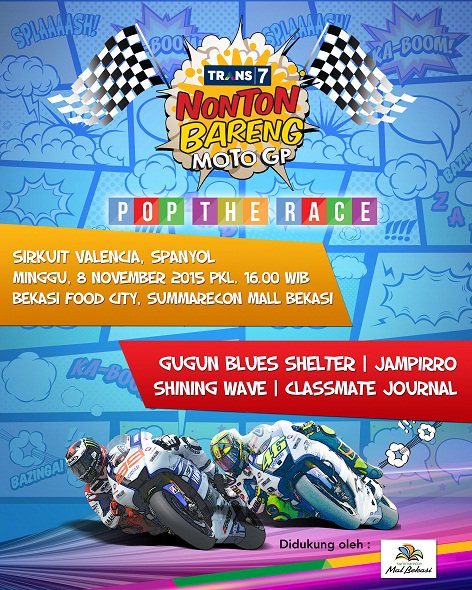 Warga Bekasi dan sekitarnya, nobar seri terakhir MotoGP di <a href="/malbekasi/">SummareconMallBekasi</a> bersama <a href="/GBluesShelter/">GBluesShelter</a> yuk!