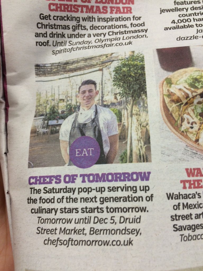 CarolineBrown1's tweet photo. Lovely to see @DanDoherty_ #ChefsOfTomorrow in this morning's @MetroUK https://t.co/z94wPX8Ndd