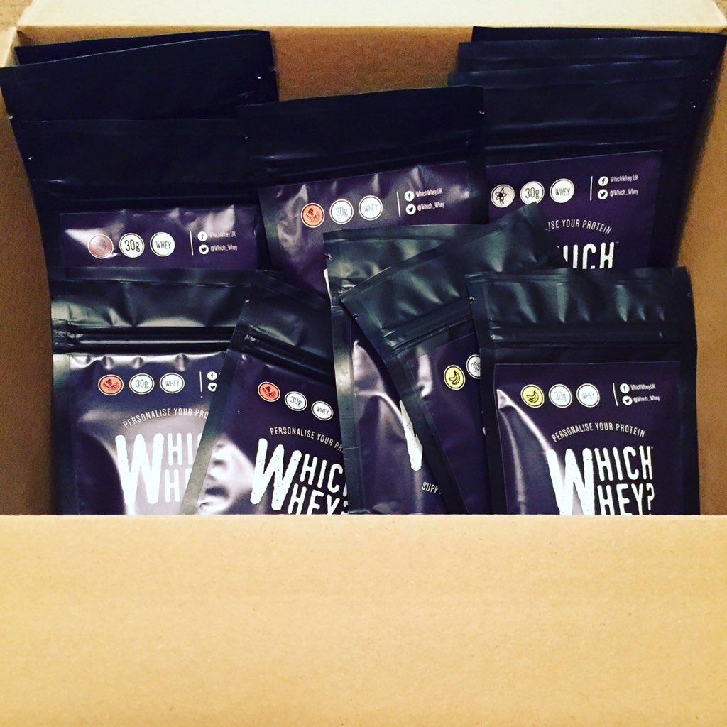 Which_Whey's tweet photo. Another box packed and ready! See who it belongs to tonight! #WhichWhey #YourWhey use 'LAUNCH' for free delivery! https://t.co/h0XnziU7BL