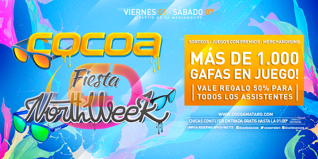 Northweek's tweet image. Sorteamos entradas para la fiesta Northweek en @COCOAMATARO de este fin de semana ¡Tan sólo hay que hacer RT!