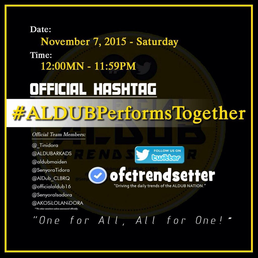 ofctrendsetter's tweet photo. Sino kaya ang gagayahin ng ALDUB sa kanilang first ever performance together?

Abangan...
OHT #ALDUBPerformsTogether https://t.co/4BJGY2wi50