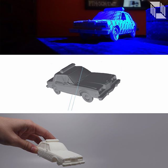 MakerGirlSV's tweet photo. Here is the #3Dmodel from the #toycop #car #3Dscan --an exact #replica!
 📷: @hollywood3dprinting https://t.co/eGG241AJo7