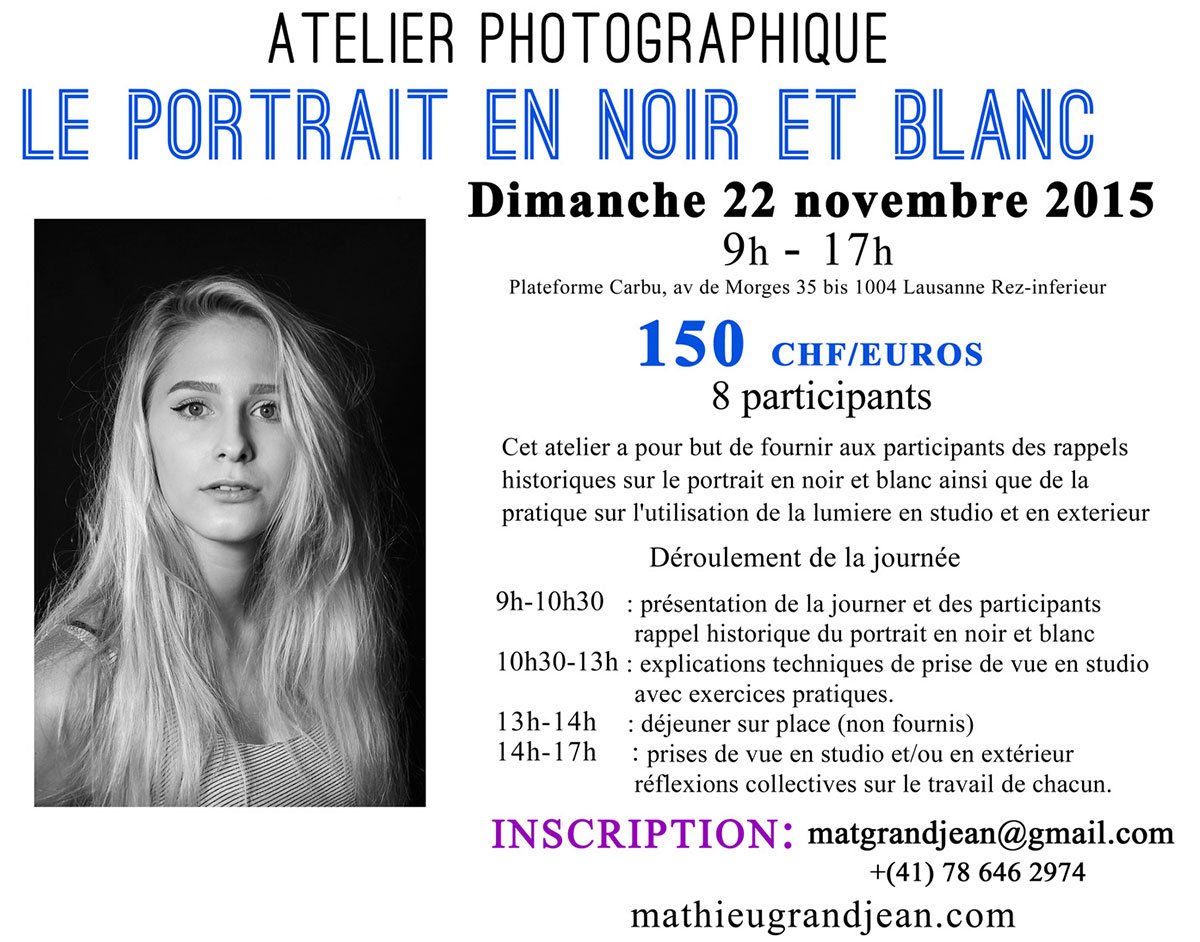 Atelier Photo sur le portrait noir et blanc xfru.it/EqwkOx