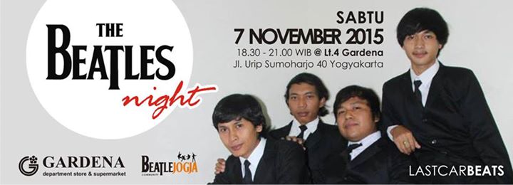 <a href="/officialKAMP/">Official KAMP</a> 7/11/15 18.30 BeatlesNite w/ @Lastcarbeats di Gardena
Jl. Urip Sumoharjo Jogja | Free