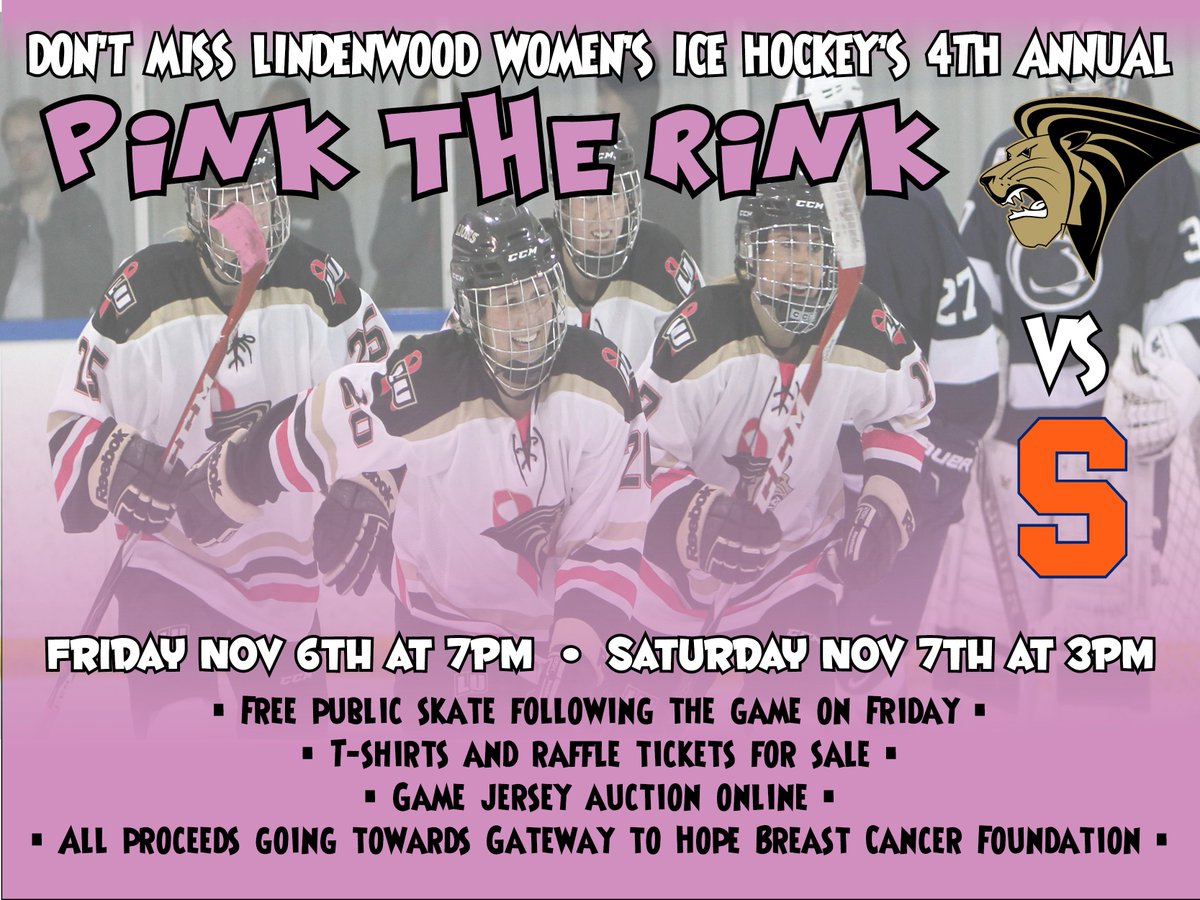 LULionPride's tweet photo. One of best events of year is tonight's @LU_Hockey Pink the Rink! Game @ 7 w/free postgame skate! #lionssupportlions https://t.co/VHv9DJPXWZ