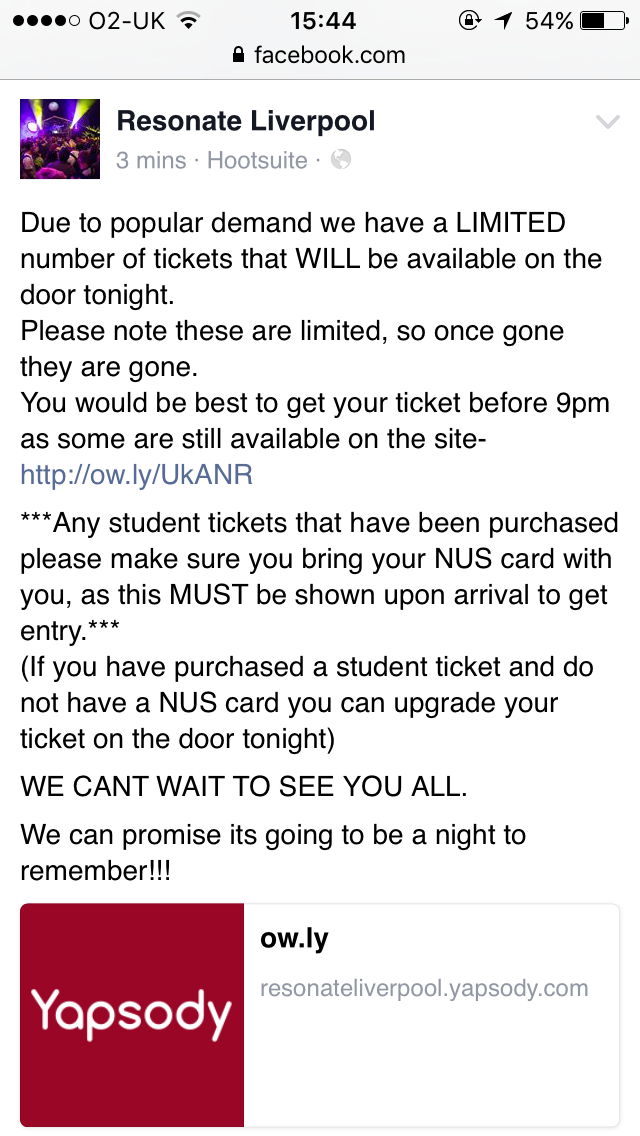 details about tonights event...