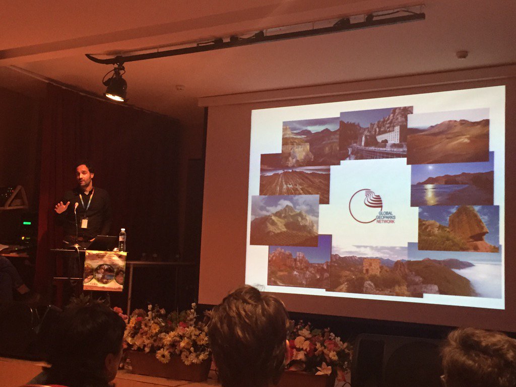 GeoparquesEsp's tweet photo. Qué mejor forma de trabajar en #Geoturismo que desde un #Geoparque Asier Hilario @geoparkea en #OpenGeoDay2015 https://t.co/1lVd59HTSC