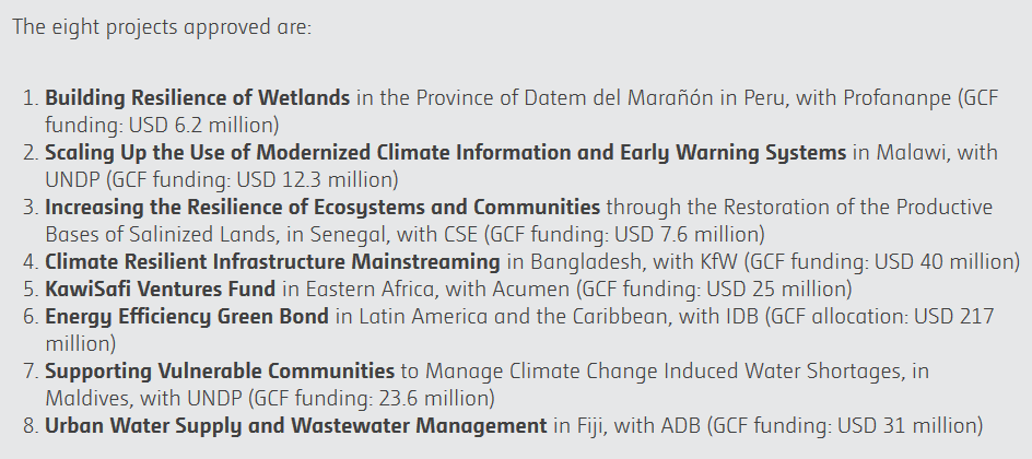 UNFCCC's tweet photo. #GCFund approves first 8 investments - opens door to full #climatefinance operations https://t.co/kfgTAYfW12 #COP21 https://t.co/QtSPOygVHl