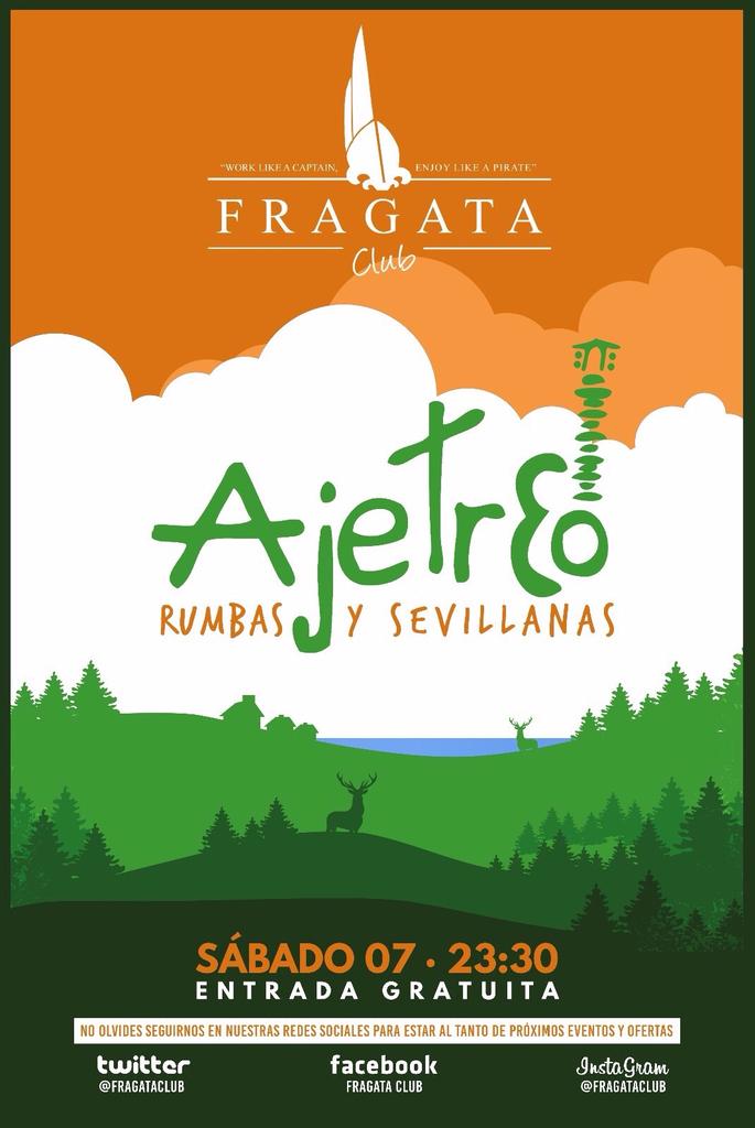 FragataClub's tweet photo. El sábado @GrupoAjetreo vuelve a #FragataClub para ajetrearnos la vida.
¡Desde las 23.30 os esperamos!
#Sevillahoy https://t.co/WZmrv59yqI