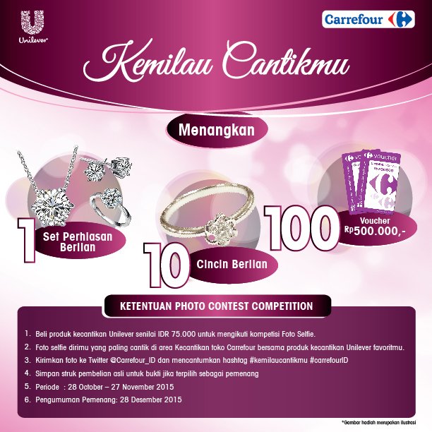 BundaCarrefour's tweet photo. Mau hadiah 1 set berlian atau voucher belanja jutaan rupiah! Ikutan photo selfie contest yuk! #KemilauCantikmu https://t.co/ewWoVZsiOJ