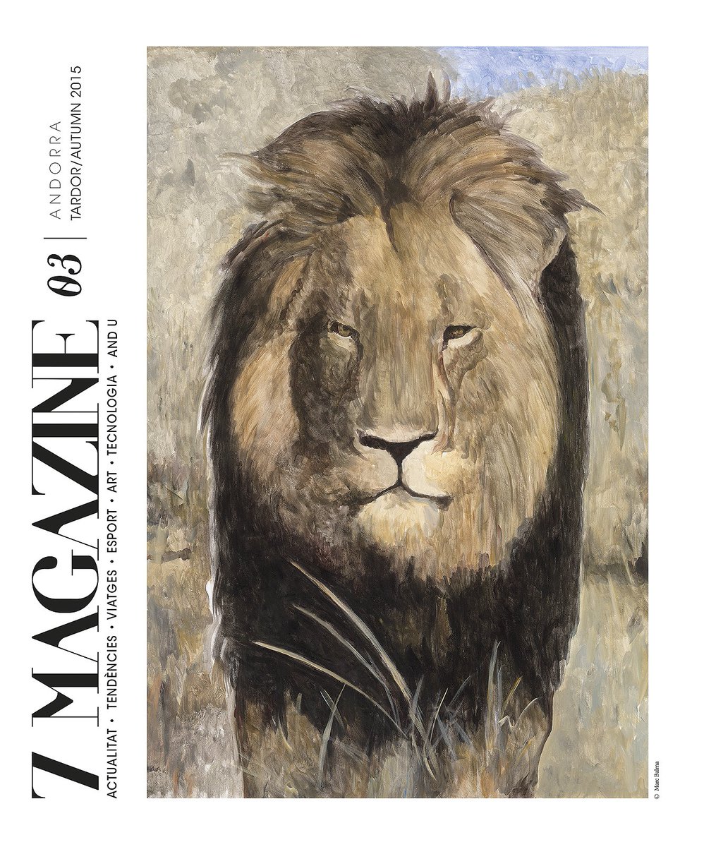 7Magazine_AD's tweet photo. Portada @7Magazine_AD #03 - Obra de l'artista Mark Balma en record al lleó Cecil. #7MG #7Magazine03 #CecilTheLion https://t.co/kg8n2dIvnf