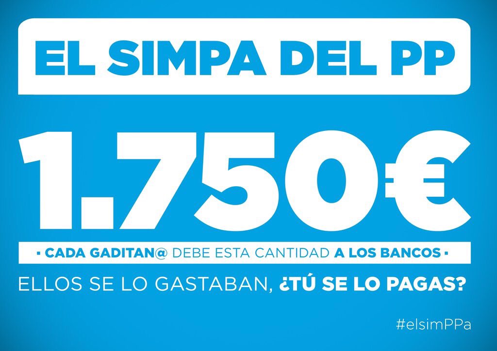 AnticapiMurcia's tweet photo. ¿Has nacido en Cádiz? Malas noticias. Por #elSimPPa debes 1.750 euros a los bancos. https://t.co/DeJPgPbtLy