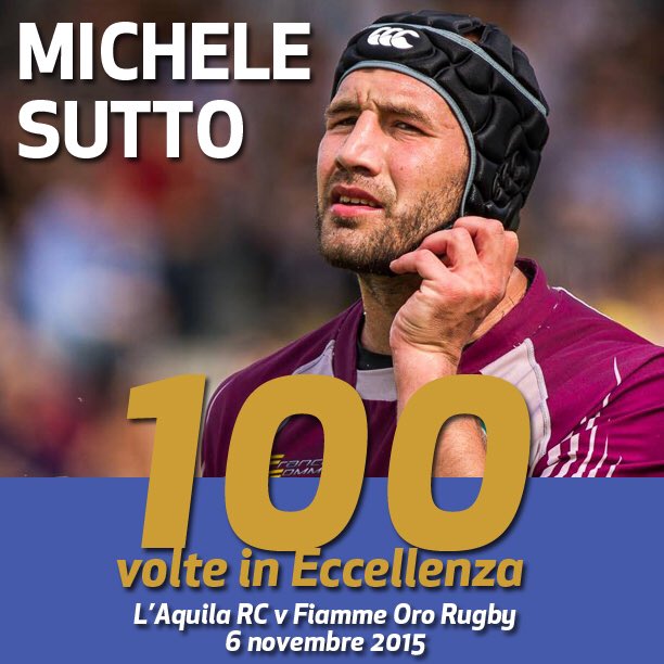 FiammeOroRugby's tweet photo. #RT per #MicheleSutto che oggi a #L'Aquila scenderà in campo per la 100esima volta in #Eccellenza #LAQvFOR https://t.co/M149ntqGmU