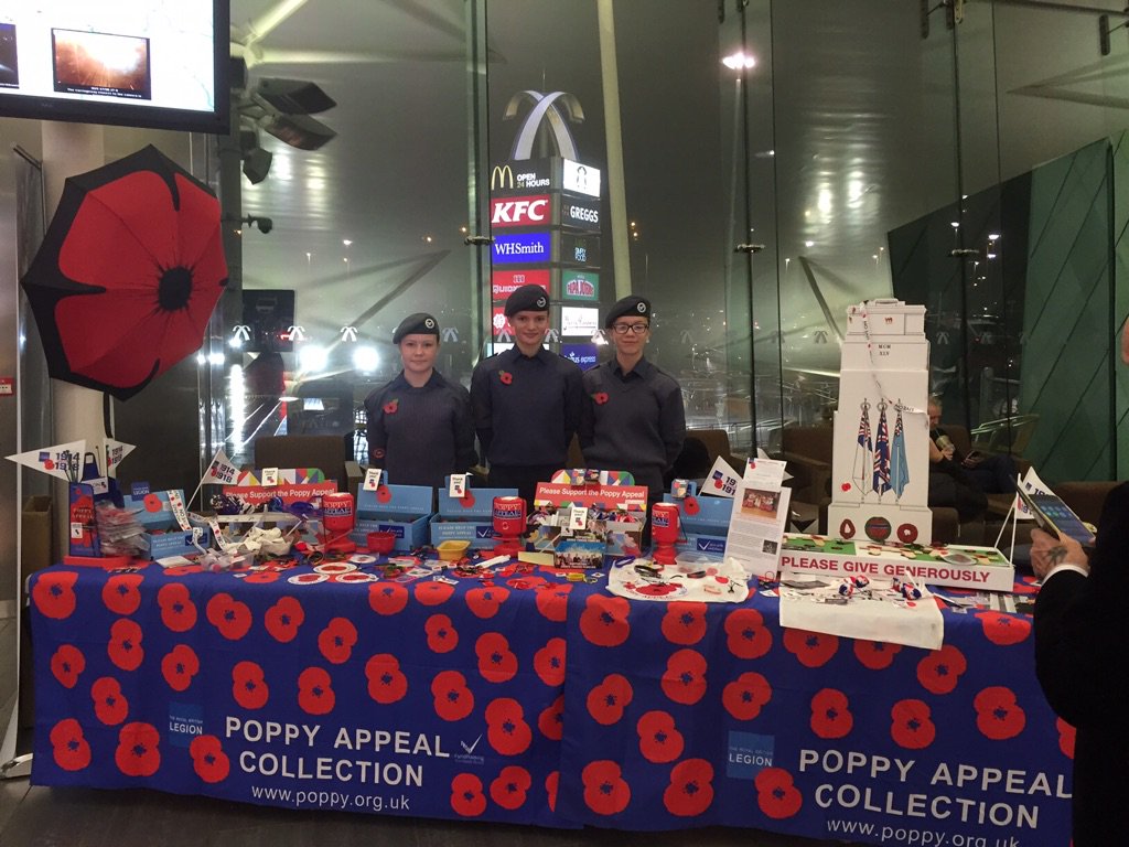 Esher Air Cadets supporting the RBL  Poppy Appeal at Cobham Services! <a href="/poppylegion/">Royal British Legion</a>
