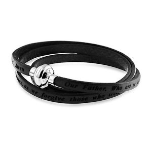 AmazingDealUSA's tweet photo. #Black Leather 'Our Father' Wrap Bracelet Stainless Steel Magnetic Clasp - 7.5": $19.99… https://t.co/Gh84QXzHT1 https://t.co/ia090Uth6V