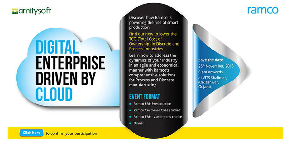 AmitysoftTechno's tweet photo. ERP Event on 25th November 2015 in Ankleshwar, Gujarat.
Register Event : https://t.co/GJfJaPZgjr
#ERP
#amitysoft https://t.co/06UNpcWK6c