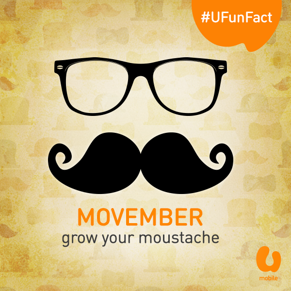 umobile's tweet photo. Get involved in #Movember campaign and grow a mustache until end of November! #UFunFact https://t.co/SwJzdMPOlf https://t.co/LjI7x9Likh