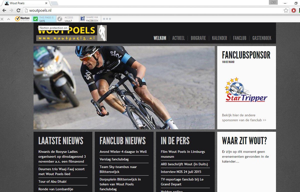 Our travel partner StarTripper is @woutpoels fanclub 'sponsor o/t month'. Please RT to wish Wout good luck in 2016.