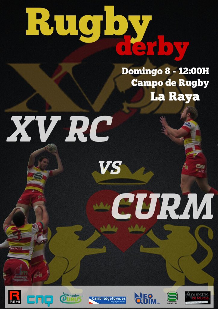RUGBYMURCIACURM's tweet image. El Domingo a las 12:00h en la Raya, @XVRugbyMurcia Vs @CURMurcia, el gran día. ¡Te esperamos! #DerbyDay #GoCURM