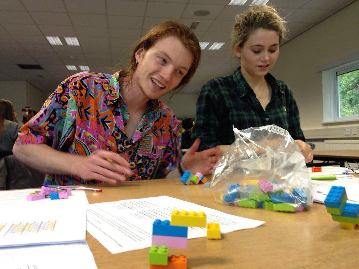 PsychBangor's tweet photo. Prof R Ward providing insights into evolution &amp; genetics for L3 students using #LEGO ! https://t.co/HMDJcRLfQh